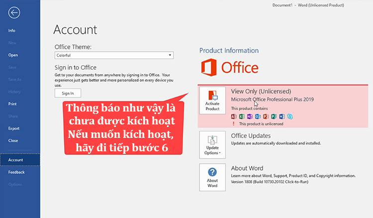 bản quyền office 2019