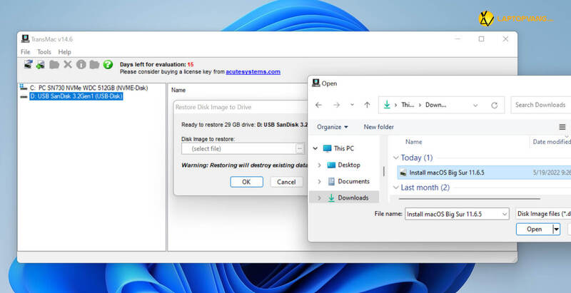 Disk Image to restore